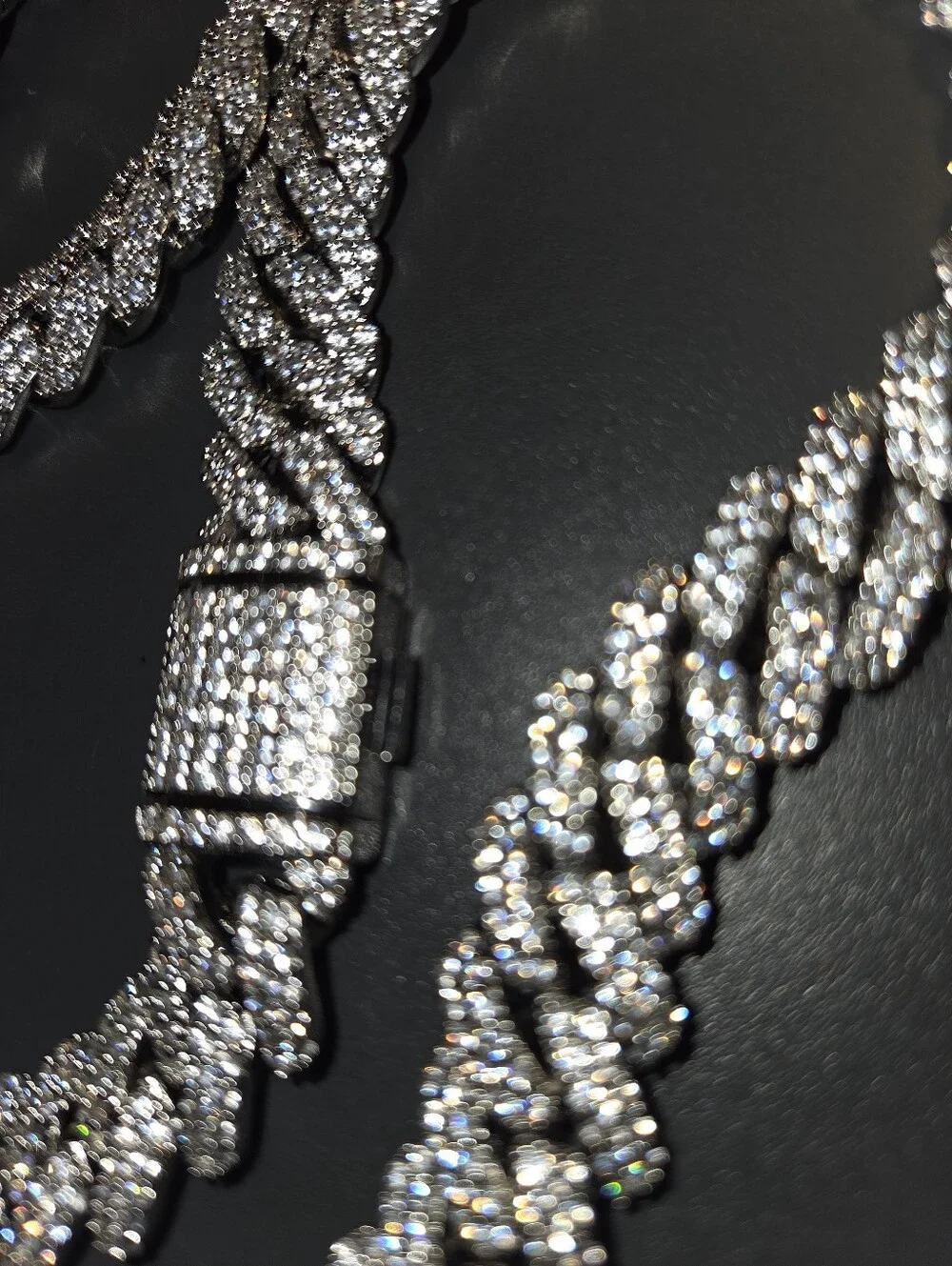 Iced Out 16 CT MOISSANITE Cuban Link Prong Chain Necklace 12mm / 24
